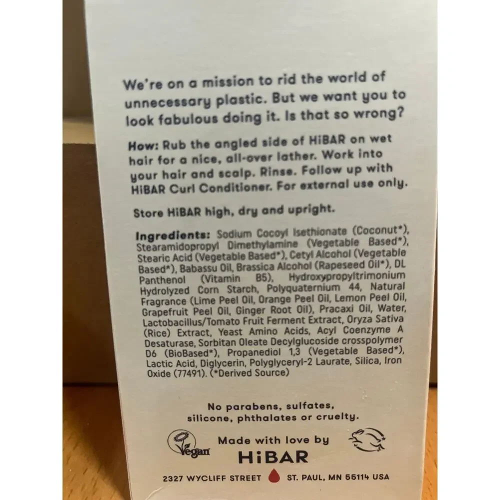 HiBAR Curl‎ Solid Shampoo Bar, 3.2 Oz